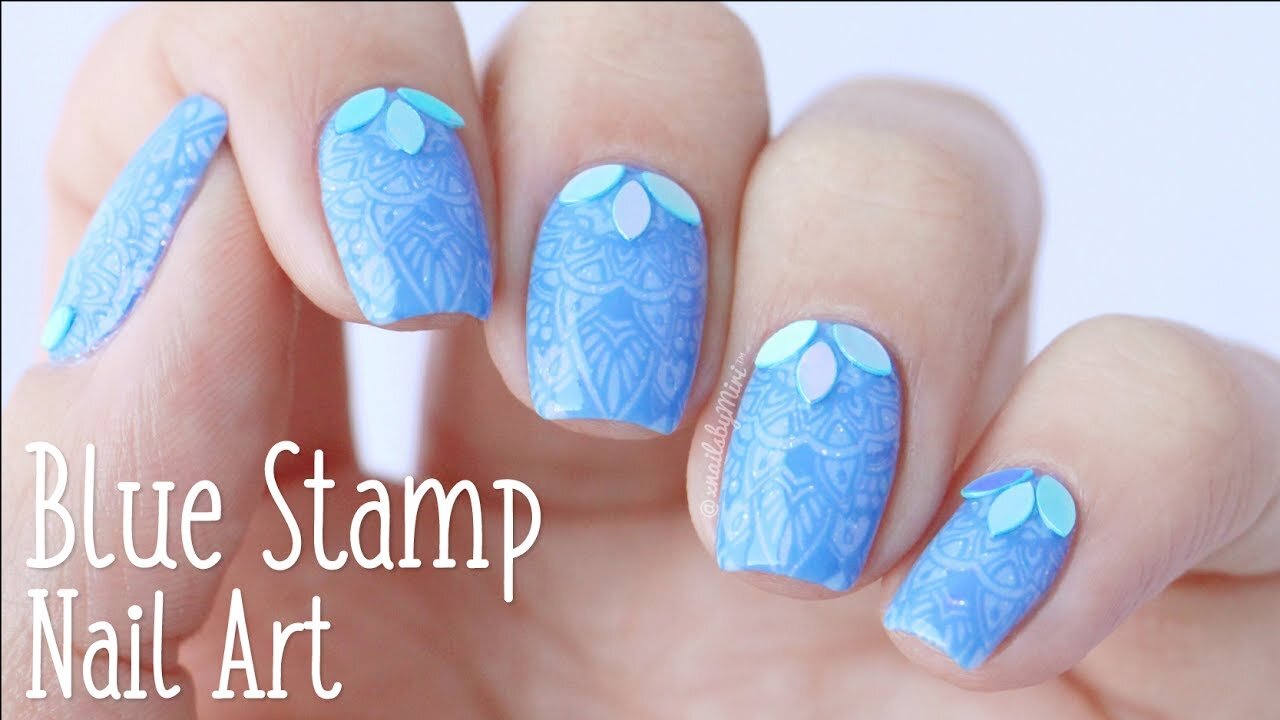 Blue Stamping Nail Art Ideas - wide 6