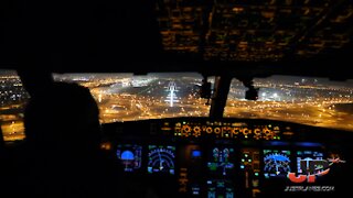 Amazing cockpit footage captures night landing in Dubai