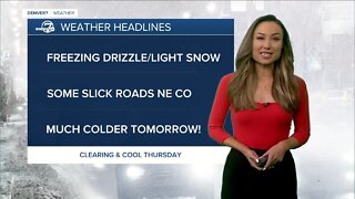 Cold, with a wintry mix and light snow Wednesday