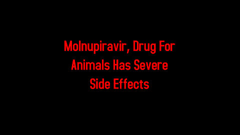 Molnupiravir, Drug For Animals Has Severe Side Effects 5-19-2022