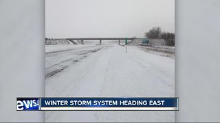 Winter storm system moves east