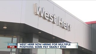 West Herr hiring sales positions paying $67k