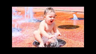 Funny Baby Playing With Water - Baby Outdoor Video by 786