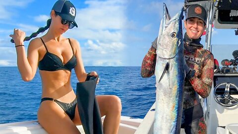 Pelagic Spear Fishing TIPS & TRICKS (WAHOO CATCH & CLEAN in The Florida Keys)
