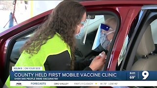 Pima County holds first mobile COVID vaccine clinic