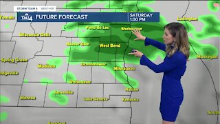 Showers and a chance for a few thunderstorms Saturday