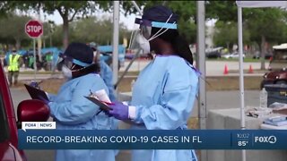 Record breaking COVID-19 cases continue to rise in Florida.
