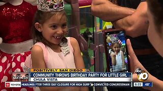 Community throws birthday party for little girl