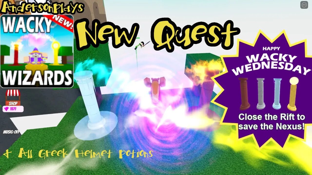 AndersonPlays Roblox Wacky Wizards 🏛️NEW QUEST🏛️ - How to Get Greek ...