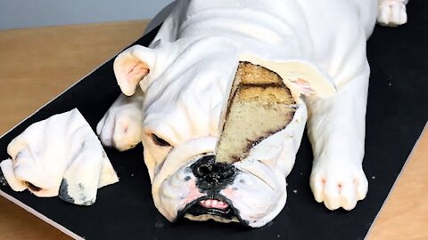 How to make a hyper-realistic English Bulldog CAKE