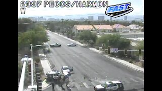 Las Vegas police car involved in crash