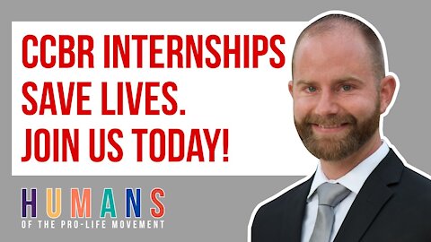 CCBR Internships save lives. Join us today!