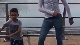 Little boy shows off awesome dance moves
