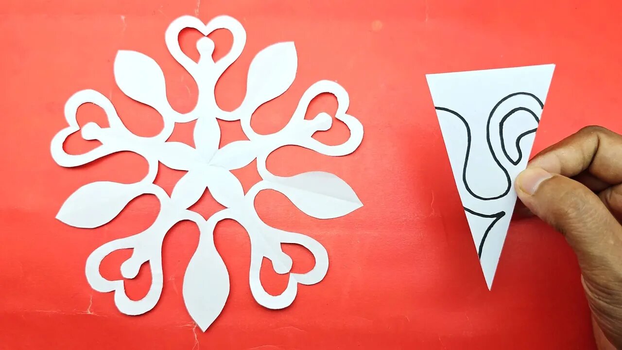 Paper Cutting Snowflake Design ️ How To Make Snowflake Out Of Paper 🎄