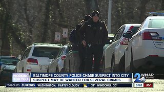Baltimore County Police chase suspect into city