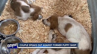 Couple speaks out against former puppy shop