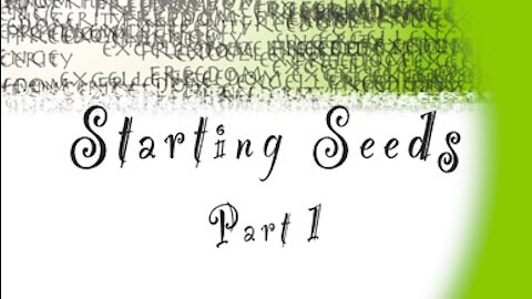 Starting Seeds part 1