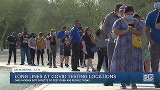 Long lines at COVID-19 testing locations ahead of holiday