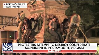 Rioters destroy Confederate statue in Virginia, injuring man