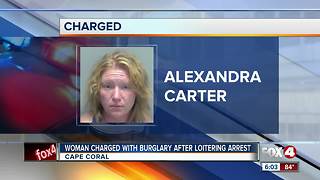 Woman charged with burglary
