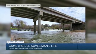 Oklahoma game warden saves man from water