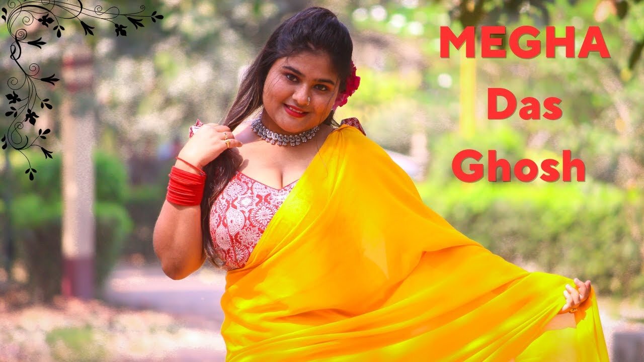 Bong Beauty Megha Das Ghosh In Yellow Saree Bong Saree Video