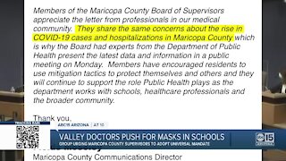 Valley doctors push for masks in schools
