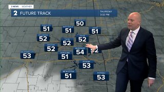 A breezy and cool Thursday