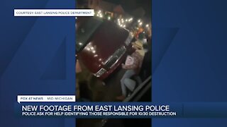 East Lansing Police Department release new footage from Saturday's destruction