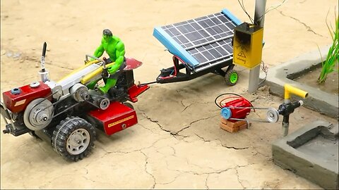 tractor making mini solar panel water pump science project diy tractor