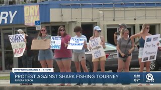 Protest against shark fishing tournament held in Riviera Beach