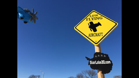 Low Flying Plane Sign