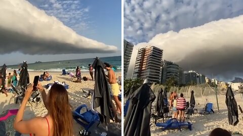 Crazy cloud formation over beach in Rio de Janeiro