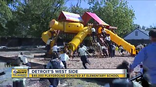 $40K playground donated to Detroit elementary school