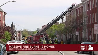 Five alarm fire in South Baltimore impacts a dozen homes