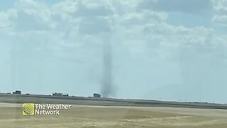 Dust devil is so large it looks like a tornado