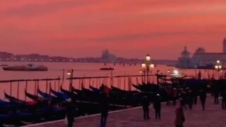 Magical sunset captured on camera in Venice, Italy