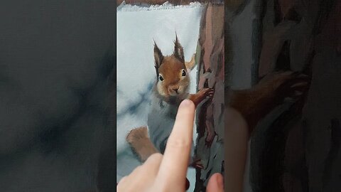 Oil Painting | Squirrel On A Tree | Part 3