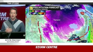 Blowing snow and strong winds continue with dying storm