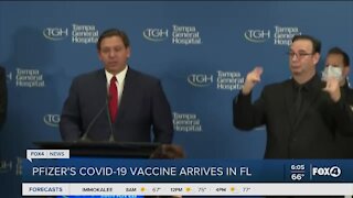 Pfizer's COVID-19 vaccine arrives in FL