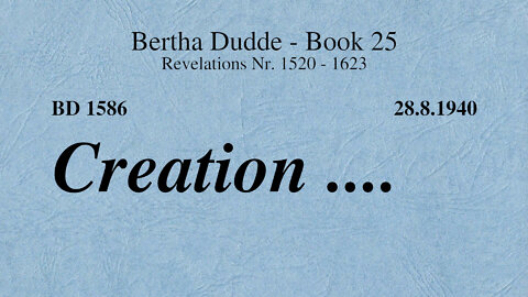 BD 1586 - CREATION ....