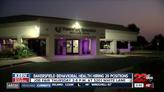 Bakersfield Behavioral Health Hiring 20 Positions at Job Fair