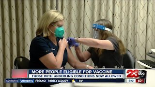 More people eligible for vaccine, those with underlying conditions now allowed