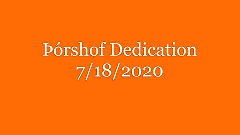 Þórshof Dedication 2020
