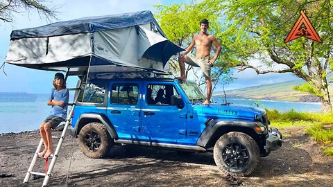 Roof Top Tent Camping in a Jeep Truck on Maui