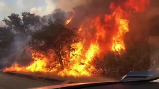 Video shows flames of the Stagecoach Fire burning near Havilah
