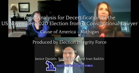 TV Show Episode 3: Legal Analysis for Decertification of the US November 2020 Election