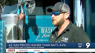AZ gas prices could cause higher prices on food and other goods