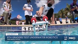 Oasis Middle School students test underwater robotics
