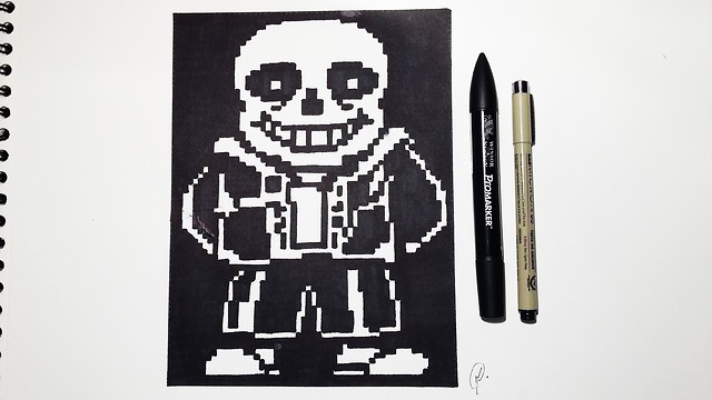 How To Draw Sans From Undertale Speed Drawing Pixel Art